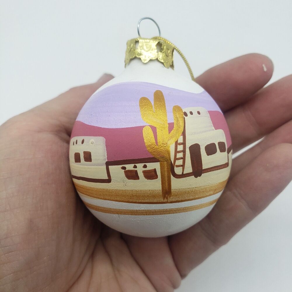 Tesa HAND PAINTED Clay Pottery Arizona Christmas‎ Ornament by Maack Co.